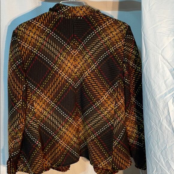 Anne Klein 20w brown gold plaid 💯wool like new - Picture 9 of 11